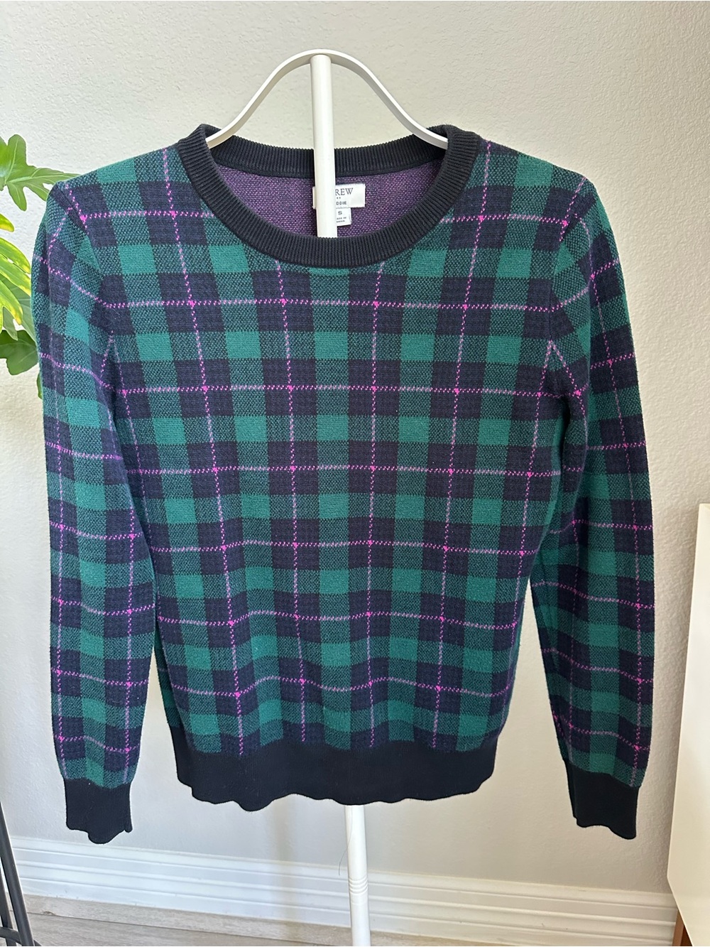 J. Crew Tartan Teddie Sweater